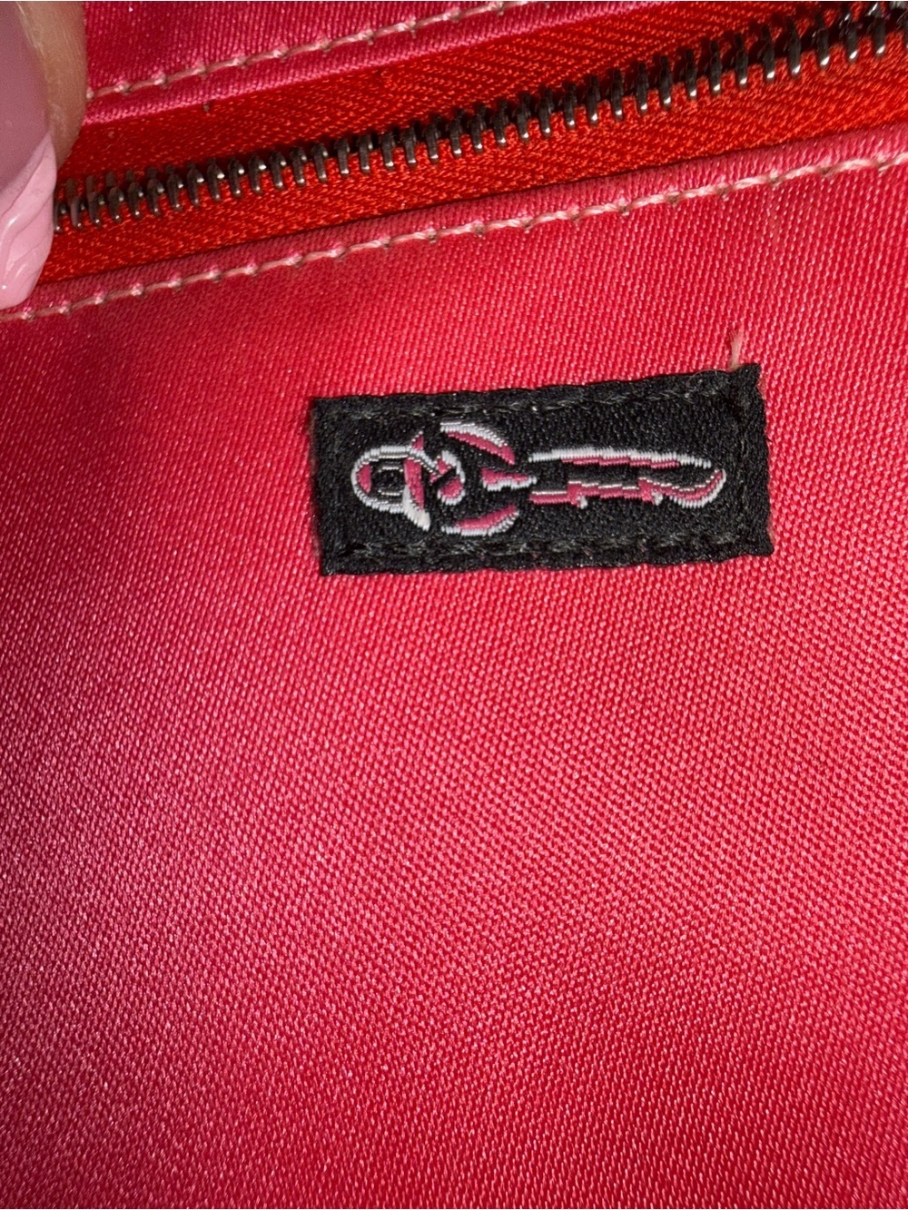 Vintage Elaine Turner Designs Black Structured Shoulder Bag Red Interior Y2K - Picture 14 of 16